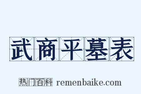 武商平墓表是什么意思的图片
